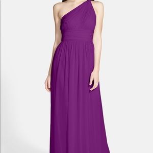 Donna Morgan Chiffon Gown- 6. One shoulder formal